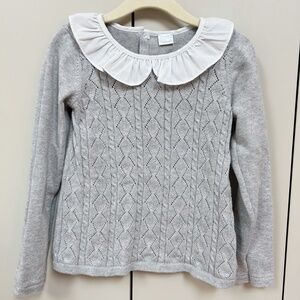 EdgeHill Collection long sleeve peter pan collar sweater - gray - sz 5